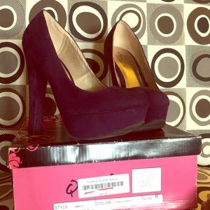 Purple Suede Heels